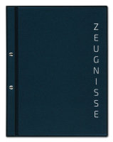 Zeugnismappe Saphirblau mit Silberprägung...