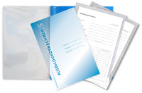 Komplett-Set für 1 Jahr handwerkliche Berufsausbildung (2x Block für den Ausbildungsnachweis mit täglichem Eintrag Mo-Sa und Wochenbericht, Schnellhefter blau, Deckblatt blau)