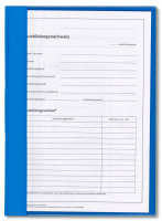 Ausbildungsnachweis Komplett-Set für ein Berufsbildungsjahr, mit täglichem Nachweis ohne Wochenbericht (Nachweisblock, Schnellhefter blau, Deckblatt blau)