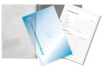 Komplett-Set für 1 Jahr handwerkliche Berufsausbildung (Block für den Ausbildungsnachweis mit täglichem Eintrag Mo-Sa ohne Wochenbericht, Schnellhefter blau, Deckblatt blau)