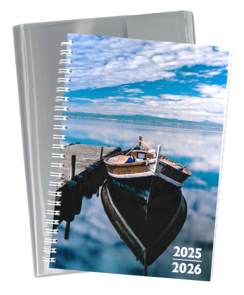 Set: F&L Lehrerkalender A5 mit Schutzhülle, Kompaktplaner 2025/2026, Spiralbindung, Motiv