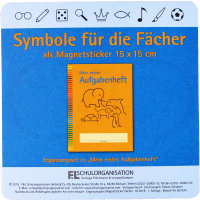 Tafel - Magnetsticker Symbole der Unterrichtsfächer,...