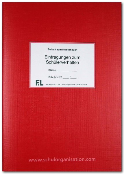 Eintragungen zum Schülerverhalten, A4
