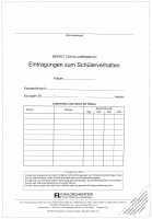 Eintragungen zum Schülerverhalten, A4