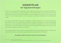 Dienstplan / Vertretungsplan Vordrucksammlung für Kita / Hort, Block A4