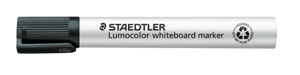 Whiteboard-Marker Lumocolor mit Keilspitze, schwarz, Linienbreite 2-5 mm