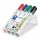 STAEDTLER Box mit 4 Lumocolor Whiteboard-Markern in sortierten Farben, Rundspitze