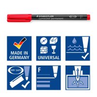 Lumocolor Permanent-Universalstift F (0,6 mm), rot
