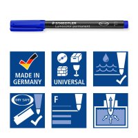 Lumocolor Permanent-Universalstift F (0,6 mm), blau
