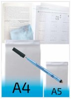 Set mit 2 Buch-Überhangfolien und abwischbarem Stift...