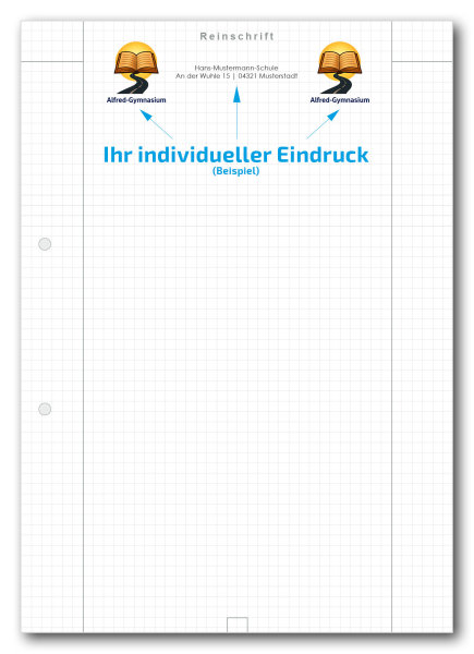 Einzelblatt kariert, Reinschrift