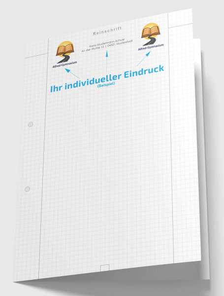 Hüllbogen kariert, Reinschrift