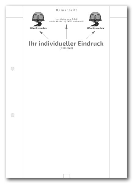 Einzelblatt blanko, Reinschrift