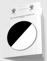 Hüllbogen kariert, Reinschrift mit Eindruck in S/W,...