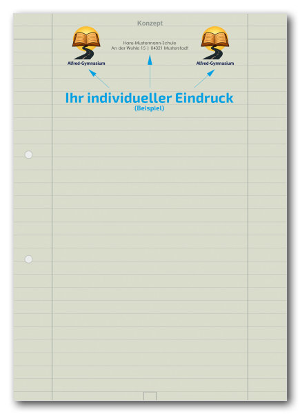 Einzelblatt  liniert, Konzept (Recycling)