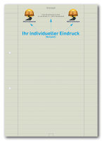 Einzelblatt  liniert, Konzept (Recycling)