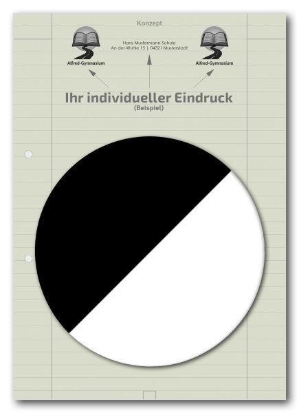 Einzelblatt  liniert, Konzept (Recycling) mit Eindruck in S/W, 1 Pack zu 100 Blatt