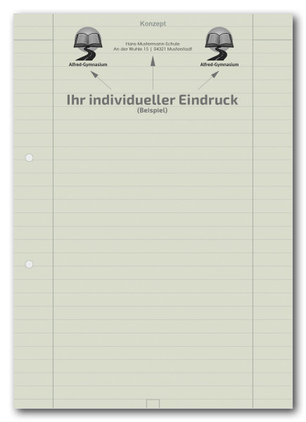 Einzelblatt  liniert, Konzept (Recycling)