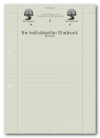 Einzelblatt  liniert, Konzept (Recycling)