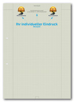 Einzelblatt kariert, Konzept (Recycling)