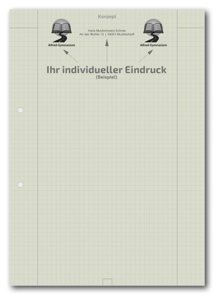 Einzelblatt kariert, Konzept (Recycling)