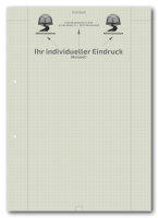 Einzelblatt kariert, Konzept (Recycling)