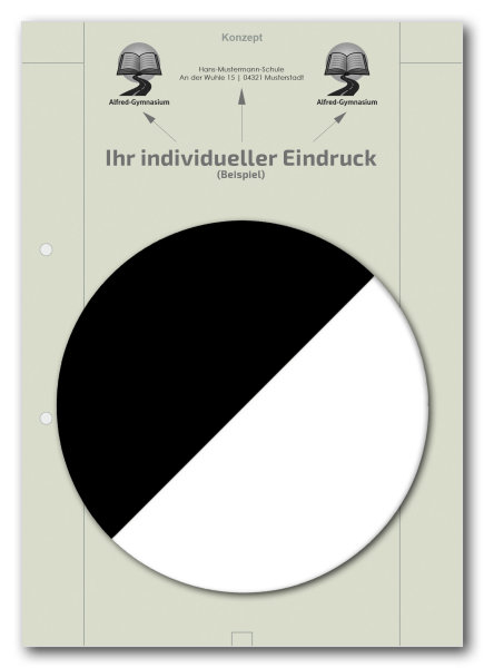 Einzelblatt blanko, Konzept (Recycling) mit Eindruck in S/W, 1 Pack zu 100 Blatt
