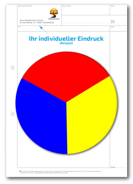Einzelblatt blanko, mit Kopfteil mit Eindruck-Farbe, 1 Pack zu 100 Blatt