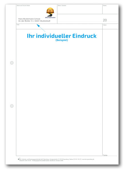 Einzelblatt blanko, mit Kopfteil
