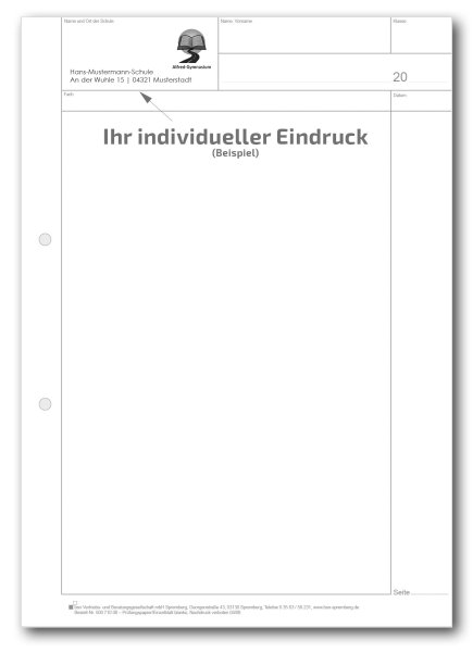 Einzelblatt blanko, mit Kopfteil