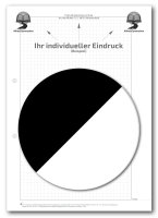Einzelblatt kariert, ohne Kopfteil mit Eindruck in S/W, 1...