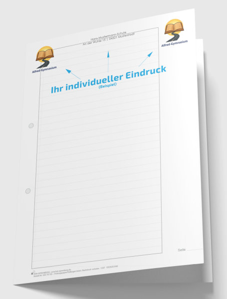 Hüllbogen liniert, ohne Kopfteil, Korrekturrand 4,5 cm