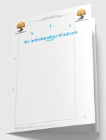 Hüllbogen liniert, ohne Kopfteil, Korrekturrand 4,5 cm