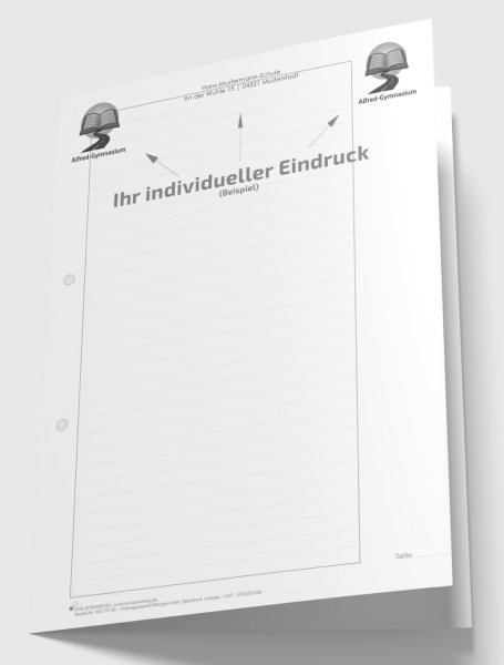 Hüllbogen liniert, ohne Kopfteil, Korrekturrand 4,5 cm