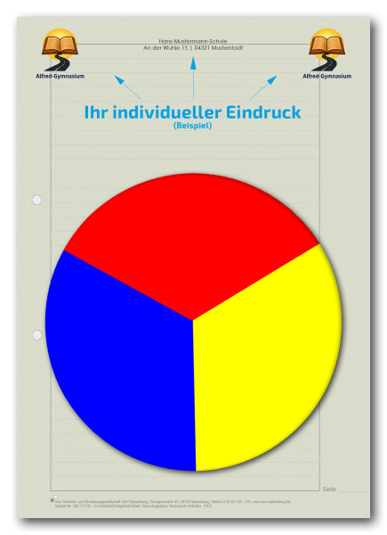 Einzelblatt liniert, ohne Kopfteil (Recycling) mit Eindruck-Farbe, 1 Pack zu 100 Blatt