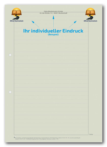 Einzelblatt liniert, ohne Kopfteil (Recycling)