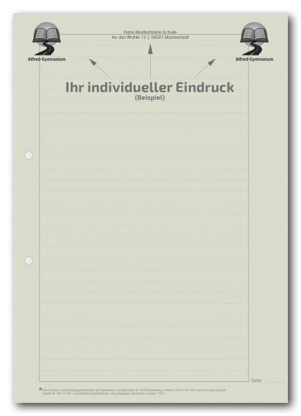 Einzelblatt liniert, ohne Kopfteil (Recycling)