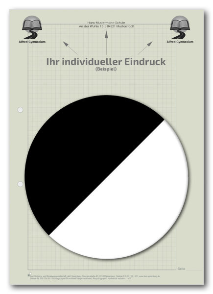 Einzelblatt kariert (Recycling), ohne Kopfteil mit Eindruck in S/W, 1 Pack zu 100 Blatt