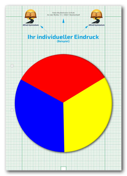Einzelblatt Millimeterpapier mit Eindruck-Farbe, 1 Pack zu 100 Blatt