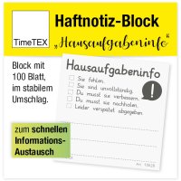 Haftnotiz-Block "Hausaufgabeninfo", 65 mm x 65...