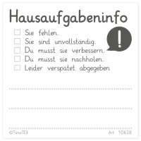 Haftnotiz-Block "Hausaufgabeninfo", 65 mm x 65...