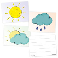 TimeTEX Verhaltens-Karten (Sonne, Wolke, Regen, Blitz) im Etui, 110 Stück