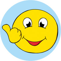 Belobigungs-Aufkleber "Gesicht Daumen hoch" in...