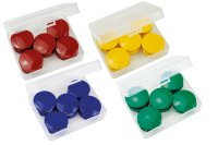 40 farbige Magnete für die Tafel, ø 32 mm, Set mit 4 Boxen je 10 Stück farblich sortiert
