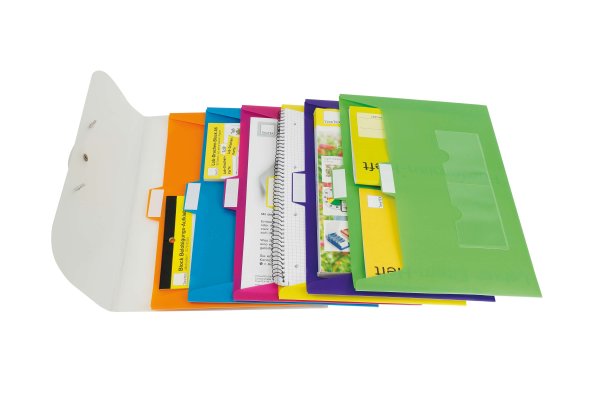 Hänge-Orga-Mappe für A4, 7 Fächer, transparent