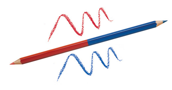 LYRA Silbenstift mit Doppelspitze rot/blau, 6-kant, 6,8 mm ø