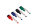 4er Set Folienstifte non permanent mit Filzwischer + Magnet, mehrfarbig
