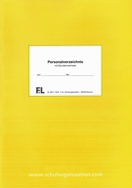 Personalverzeichnis mit Stundennachweis für 20 Mitarbeiter/innen