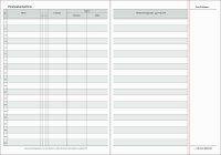 Personalverzeichnis mit Stundennachweis für 20 Mitarbeiter/innen