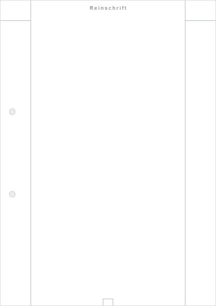 Einzelblatt blanko, Reinschrift
